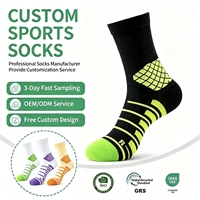 Chaussettes de sport fonctionnelles personnalisées en nylon respirant, chaussettes de compression pour la course à pied et le ski, chaussettes antidérapantes