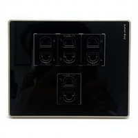 Prise US 120 mm x 120 mm, cadre en verre et métal, prise 16A