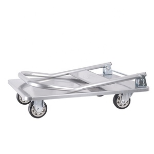 Chariot à plateforme pliable en acier inoxydable 50x70cm 200KG avec roues en PVC de 4 pouces, chariot utilitaire robuste pour l'industrie et l'entreposage - Product Image 4