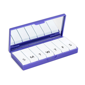 Nbbluesky Hot Bán 7-ngày xách tay <span class=keywords><strong>Pill</strong></span> Organizer với gương nhựa y <span class=keywords><strong>Pill</strong></span> hộp lưu trữ để bán - Product Image 1
