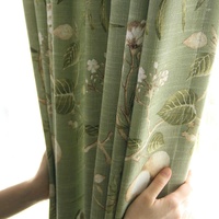 Tissu de rideau de fenêtre pleine hauteur translucide personnalisable en coton et lin tissé, style campagnard américain, pour toutes les saisons