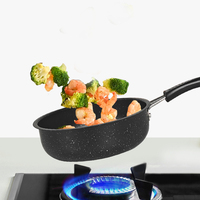 Panci Penggorengan telur baja karbon tidak lengket, wajan omelet baja karbon hitam putih memasak dapur