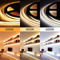 Bande LED COB haute luminosité CRI90 24V 12V 528LED/M 10m 3000k 4000k 6000k Bande LED COB flexible