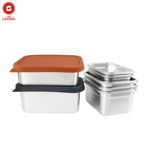 Hot sale high quality 304 leakproof lunchbox bpa free bento style stainless steel lunch box with silicone lid
