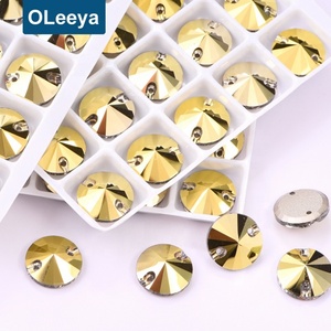 Factory Direct Sale Best 5A K9 Glass Flatback Round <b>Crystals</b> 12mm 280pcs/Box Rivoli Sew on Rhinestones for Garment - Product Image 2