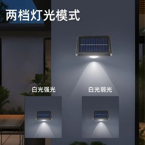 โคมไฟติดผนังพลังงานแสงอาทิตย์ไฟ LED กันน้ำกลางแจ้งสำหรับลานสวนวิลล่า - Product Image 4