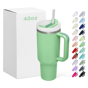 Wholesale Custom Reusable Stainless Steel Insulated Vacuum Mug Travel 40oz Tumbler Cups with Handle Straw