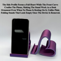 Support de téléphone en forme de cœur imprimé en 3D avec logo personnalisé, finition PLA dégradée, support de téléphone de bureau mignon pour le bureau