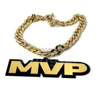 Collier plaqué or à faible MOQ et livraison rapide, motif supporters de football et rugby, pour gagnants d'équipes, MVP, avec chaîne sportive surdimensionnée