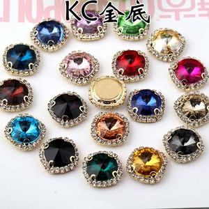 Boutons ronds en strass, base argentée, multicolores, pour robe de mariée, accessoires de bricolage - Product Image 3