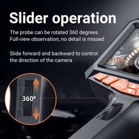 Caméra d'inspection articulée P370 avec objectif orientable à 360 degrés, écran IPS de 5 pouces, endoscope IP67 pour la vérification des moteurs automobiles