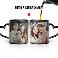 Taza Personalizada con Foto Sublimada, Cambia de Color con el Calor, Asa en Forma de Corazón, Ecológica, Libre de BPA
