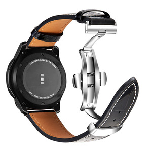 Correa De Reloj De cuero genuino De lujo, Correa De reloj inteligente De 20mm 22mm para <span class=keywords><strong>Samsung</strong></span> para Galaxy Watch3 <span class=keywords><strong>Band</strong></span>, relojes inteligentes - Product Image 1