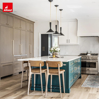 AllandCabinet New York Portes coulissantes pour villas, qualité Mbf Board, armoires de cuisine fines de style shaker avec charnières à fermeture douce