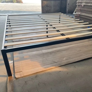 Modern 10 Inch Platform Metal <strong>Bed</strong> Frame Wooden <strong>Slats</strong> Foldable Headboard <strong>Double</strong> Size 2000H Foundation Mattress for Bedroom - Product Image 1