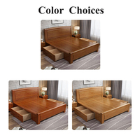 Lits en bois Lit simple Lit double Meubles de chambre à coucher Lit en bois de luxe léger chinois