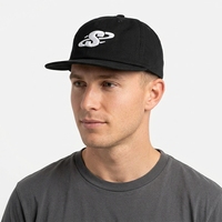 Casquette OEM 5 panneaux noire souple non structurée à visière plate avec sangle réglable unisexe style streetwear hip-hop