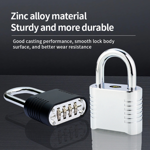 Candado de seguridad resistente directo de fábrica, grillete largo, candado con contraseña de 4 dígitos de aleación de Zinc - Product Image 4