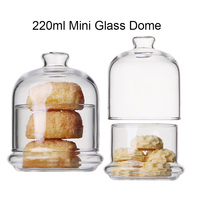 Cloche en verre soufflé transparent avec base noire pour décoration de maison, cadeau, mariage, art populaire, cloche en verre à fleurs