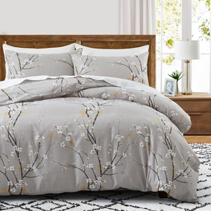 Ensemble <span class=keywords><strong>de</strong></span> literie <span class=keywords><strong>de</strong></span> luxe sophistiqué à fleurs <span class=keywords><strong>de</strong></span> prunier, 3 pièces, housse <span class=keywords><strong>de</strong></span> <span class=keywords><strong>couette</strong></span>, taies d'oreiller, entretien facile, polyester, disponible en plusieurs tailles - Product Image 2