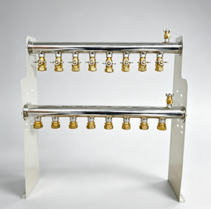 Collecteur de distribution d'eau chaude GHNOR8p à 8 ports pour chauffage radiant par le sol, chauffage hydronique par le sol - Product Image 1