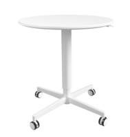 OMNI Table ronde réglable pour petit espace Bureau mobile pneumatique moderne avec roulettes Bureau d'ordinateur portable pour la maison/le bureau