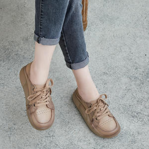 Nouvelles chaussures décontractées à plateforme compensée en PU, style britannique, à bout ouvert et lacets, antidérapantes, tendance mode printemps - Product Image 4