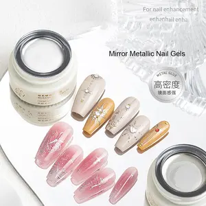 8ml Bạc Gương Kim Loại creat 3D vẽ LED Nail Art Beauty Salon Nguồn cung cấp sơn vàng sơn mài Keo UV Gel đánh bóng Nail Nguồn cung cấp