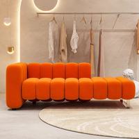 Tabouret de bout de lit carré trois places en velours de luxe nordique, canapé de chambre moderne, pouf de repos créatif, repose-pieds