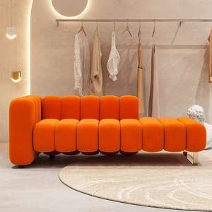 Taburete de Terciopelo de Lujo Nórdico para Pie de Cama, Sofá de Tres Plazas, Moderno, para Dormitorio, Estilo Imperial, Creativo, para Zapatos - Product Image 2