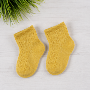 Chaussettes douces pour nouveau-nés en tissu tricoté confortable et offrant un confort durable, jaune, taille 0 1Y - Product Image 4