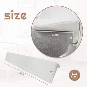 Almohada de cuña de cama de 1,6 pulgadas tamaño King, cojín Lumbar con cremallera lavable extraíble para relleno de huecos para cabecero, sofá cama - Product Image 2