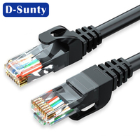 Cable Ethernet Cat6 CCA Dsunty, Cables de Red LAN Cat6 de 0.5m-100m, UTP RJ45 28AWG, Revestimiento de PVC Azul, Cable de Conexión de Alta Velocidad