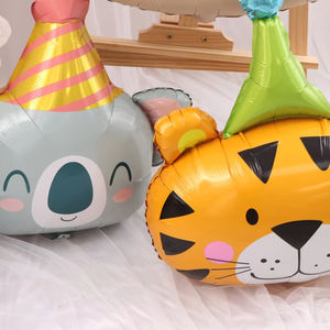 Vendita calda della giungla animali tigri leoni cartone animato animale opaca palloncino decorazione festa di buon compleanno - Product Image 2