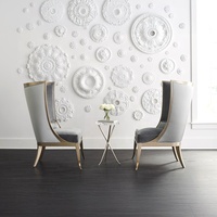 Fauteuil à bascule moderne de luxe à dossier haut, en velours capitonné, avec panneau en acier inoxydable, pour salon et maison