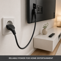 Cable de Computadora Estándar Europeo, PVC Negro, 1.5m, Personalizado para Electrodomésticos, Guoqun GQ/032
