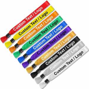 Bracelets en tissu personnalisés pour festivals, événements, fêtes, concerts et entrée VIP, ajustables et non transférables - Product Image 1