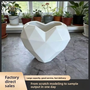 QY QY-2933 Maceta Geométrica en Forma de Corazón para Exteriores, Impresa en 3D con PLA, para Suculentas, Decoración Creativa de Escritorio para el Día de San Valentín - Product Image 3