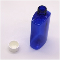 Bouteille de sirop transparente bleue en PET de 200 ml, conteneur en plastique pour produits pharmaceutiques liquides avec bouchon à sécurité enfant