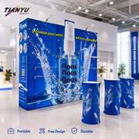 Mur graphique personnalisé en tissu TIANYU pour conférences, structure en aluminium, affichage couleur par transfert thermique lumineux pour événements médiatiques