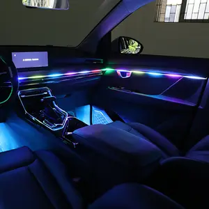 車の音楽主導のアンビエントライト7色カラフルな交響曲主導の雰囲気ライト車のRGBアクリルストリップインテリアアンビエントライト