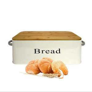 Boîte de rangement pour pain GJF en métal avec couvercle en bambou 10-20L pour usage en cuisine - Product Image 1
