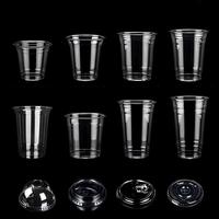 Vasos Desechables Ultra Transparentes, Libres de BPA, Aptos para Alimentos, de PET, para Bebidas Frías, Calibre 98mm, 12oz-24oz, Múltiples Capacidades, para Café Helado, Té de Burbujas