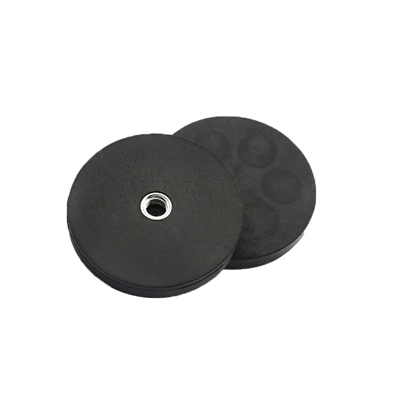 wholesale black neodymium magnet rubber coated round epoxy magnet for car