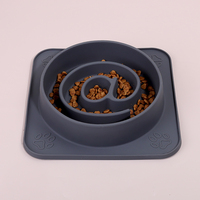 Bol à nourriture pour chien anti-étouffement écologique Bol à nourriture lentement alimenté en silicone avec ventouse