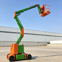 Nouvelle plateforme de travail aérien articulée autopropulsée électrique Jiubang 12M, flèche hydraulique, dégagement au sol de 0,3 m, origine Shandong