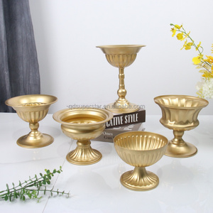 A-278 Hot Selling Vintage <strong>Flower</strong> Pot Wedding Centerpieces <strong>Vase</strong> Golden Metal <strong>Vases</strong> for Home Wedding Decor - Product Image 2