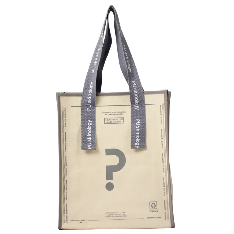 Benutzer definiertes Logo Beliebte benutzer definierte tragbare haltbare Einkaufstasche Griff Recyceln Sie umwelt freundliche Einkaufstasche aus Baumwolle