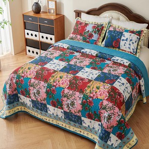 Evenhug MỀN 3 mảnh vuông nhiều màu hoa chắp vá Nữ Hoàng Quilt đặt giá rẻ nhà máy Giá bán nóng nhà máy trực tiếp - Product Image 4