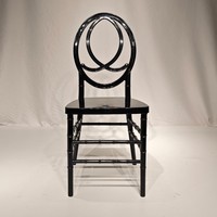 Chaise Phoenix en résine PC noire - Vente en gros pour banquets, mariages, hôtels, restaurants, événements